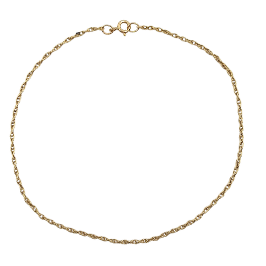 9ct Yellow Gold Anklet 10.5"