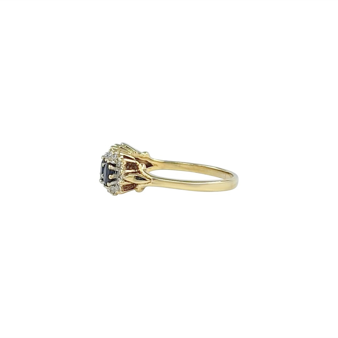 9ct Yellow Gold Sapphire & Diamond Ring