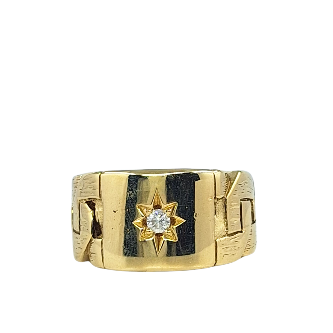 9ct Yellow Gold Diamond Chain Style Ring