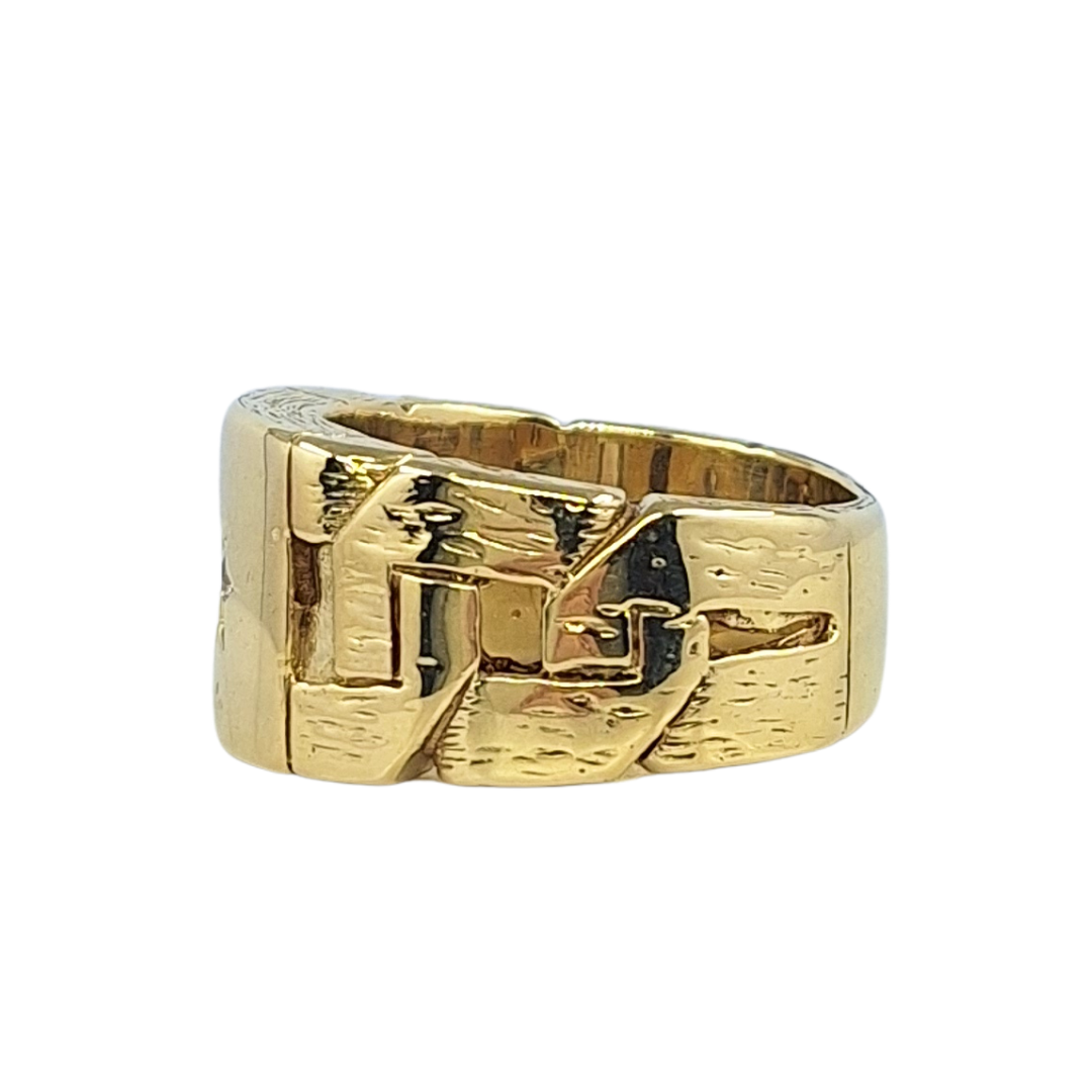 9ct Yellow Gold Diamond Chain Style Ring