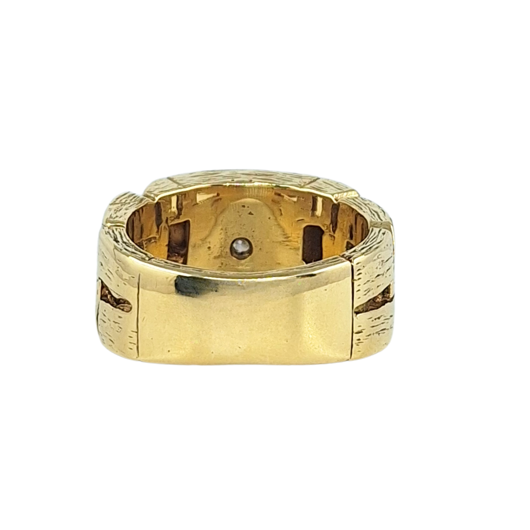 9ct Yellow Gold Diamond Chain Style Ring