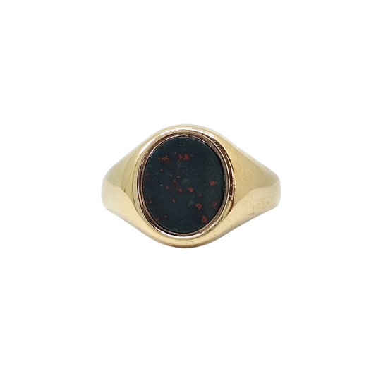 9ct Yellow Gold Bloodstone Signet Ring