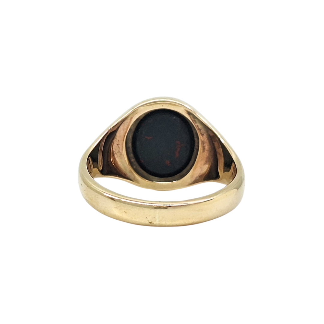9ct Yellow Gold Bloodstone Signet Ring