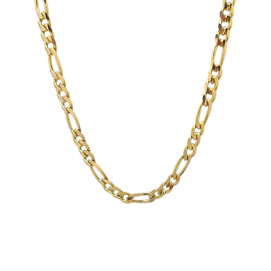 9ct Yellow Gold Solid Figaro Chain 20"