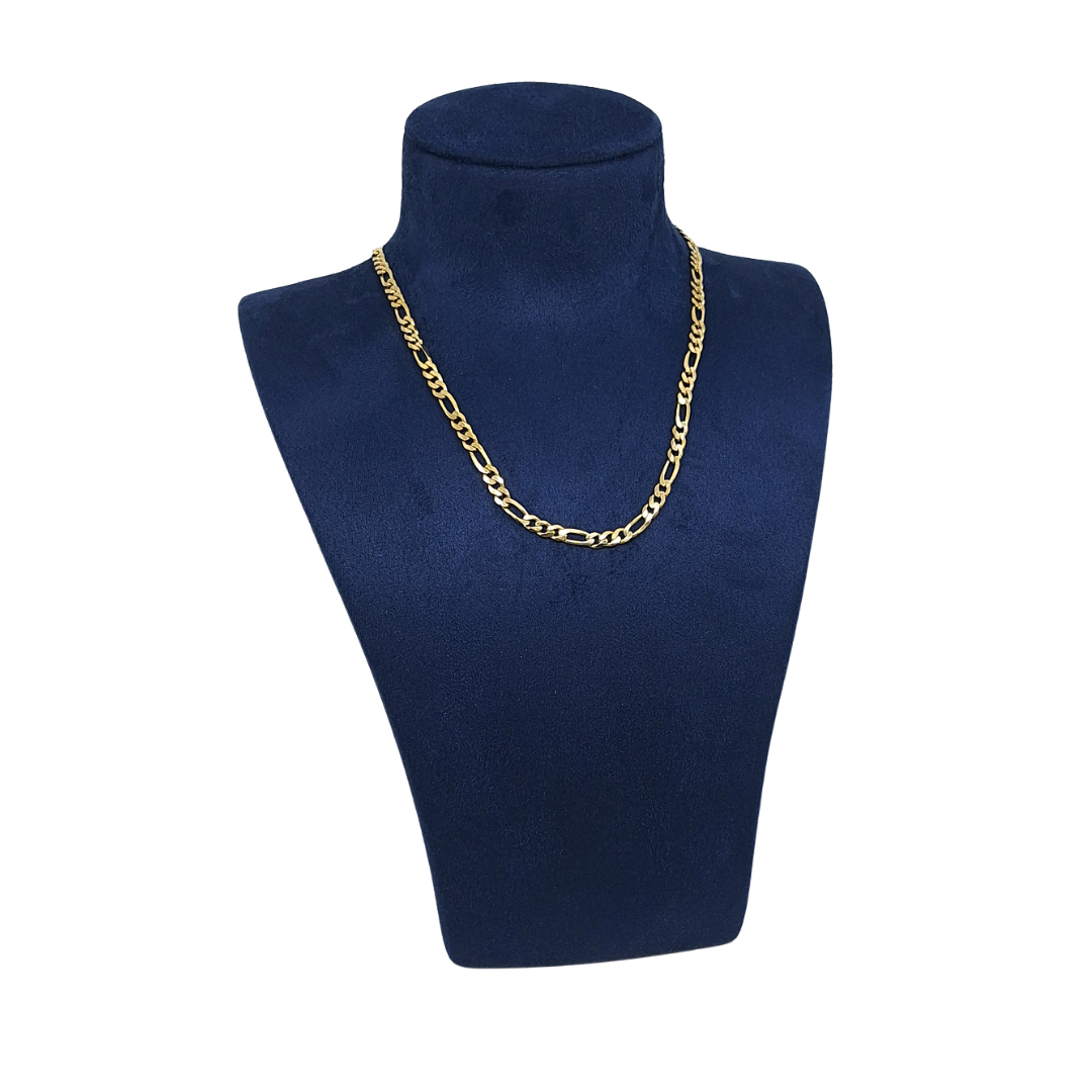 9ct Yellow Gold Solid Figaro Chain 20"