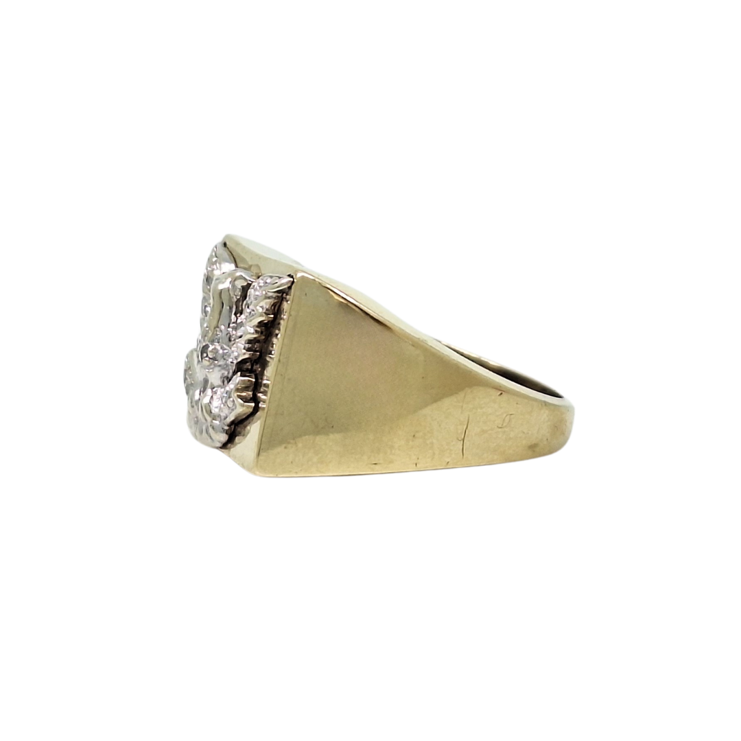 9ct Yellow Gold Diamond Eagle Ring