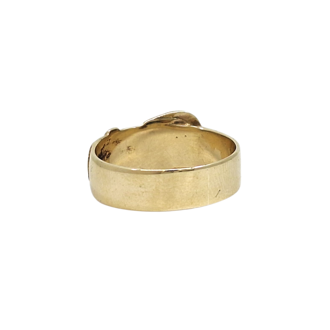 9ct Yellow Gold Engraved Buckle Ring