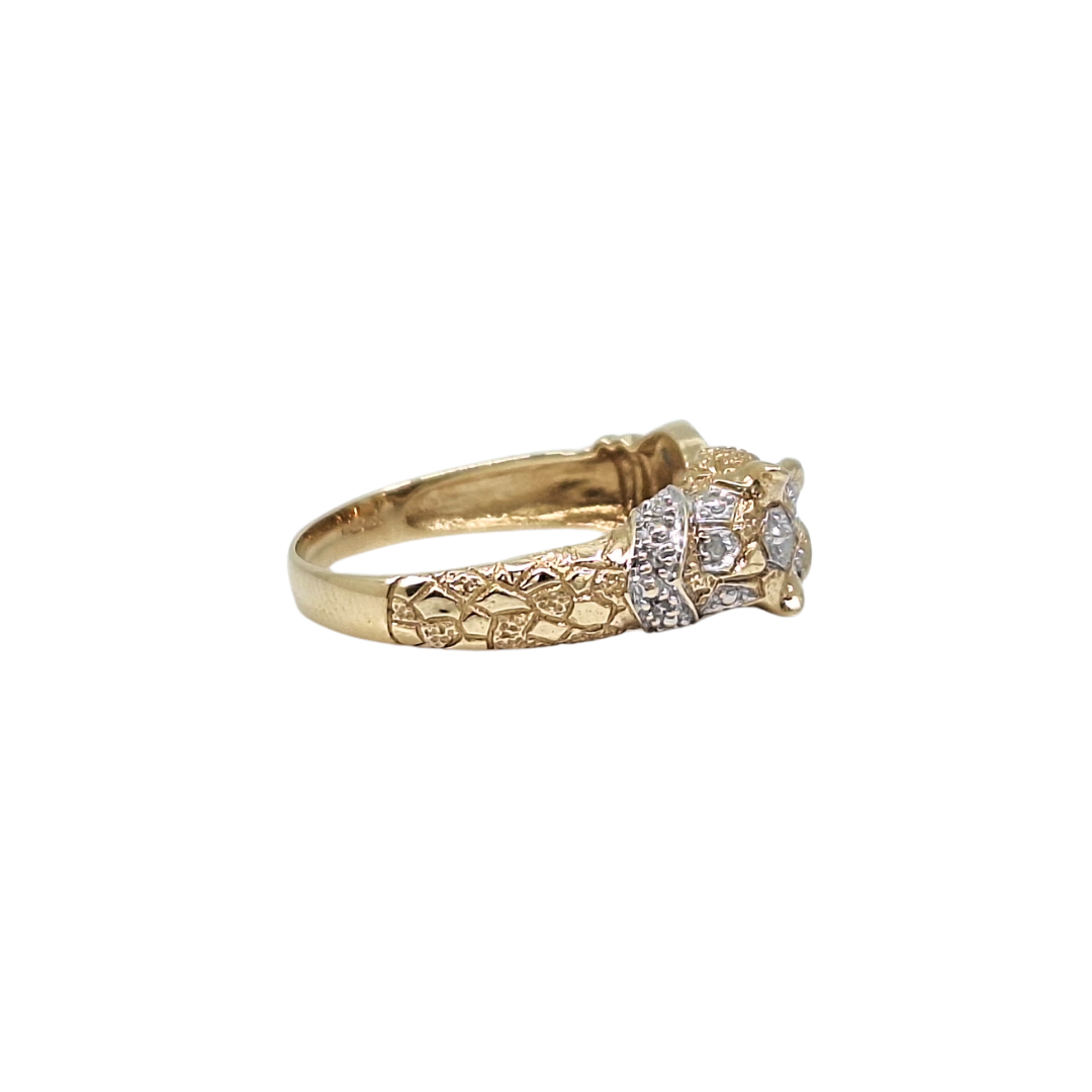9ct Yellow Gold Emerald & Diamond Panther Ring