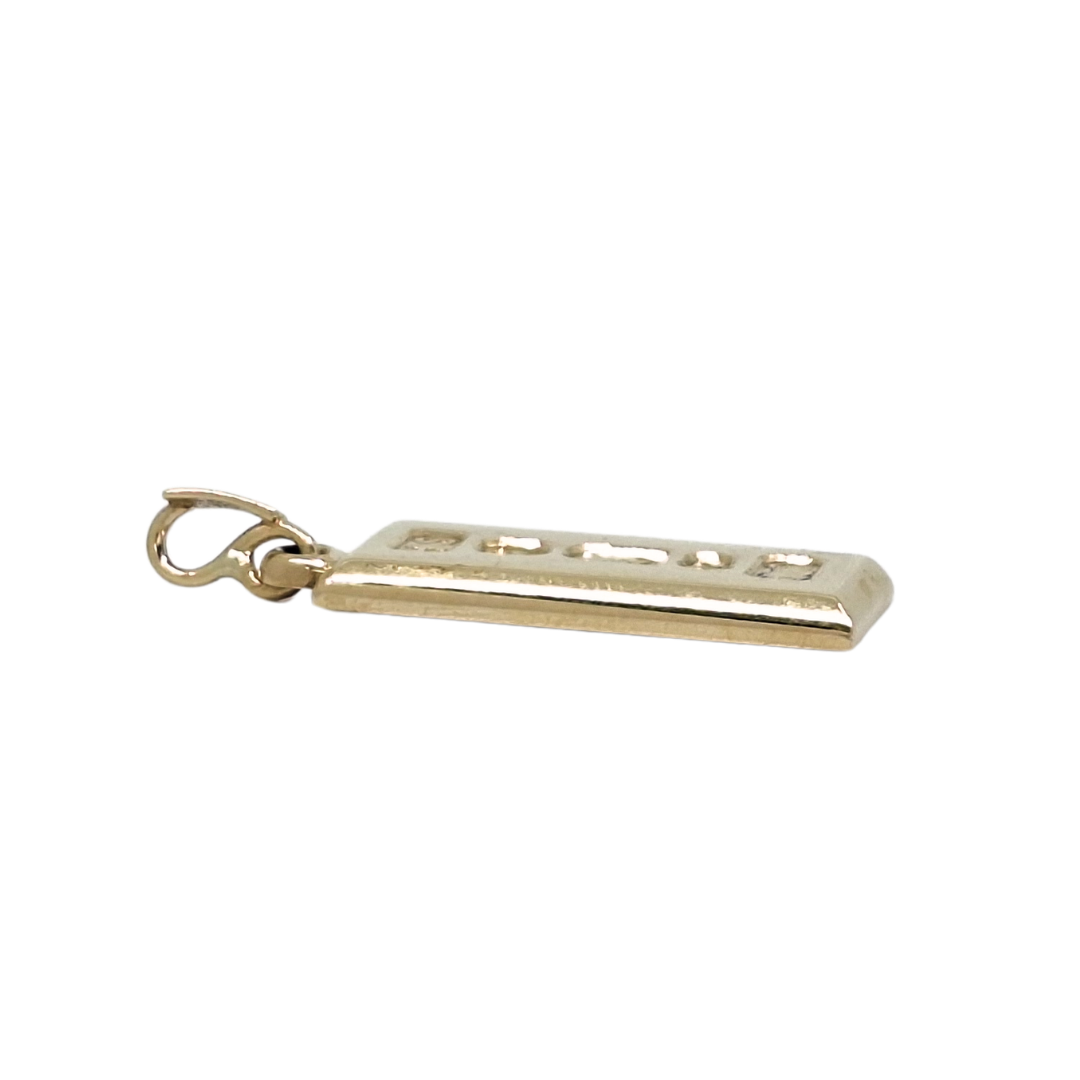 9ct Yellow Gold Ingot Pendant
