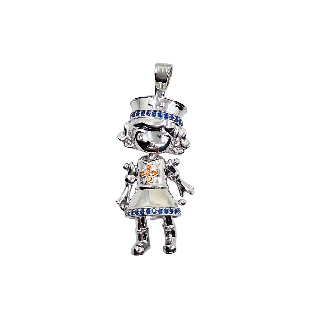 Silver Cubic Zirconia Nurse Pendant