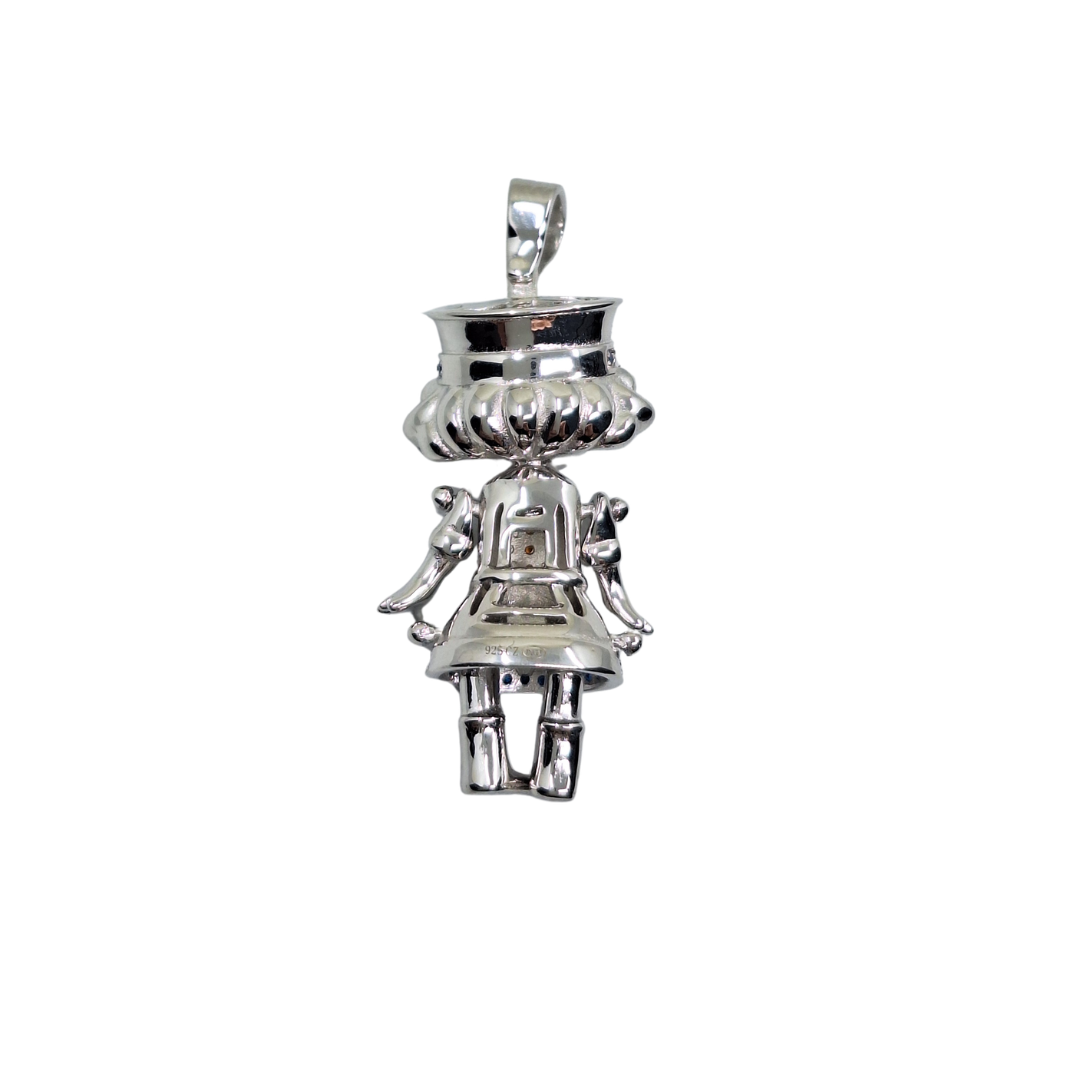 Silver Cubic Zirconia Nurse Pendant