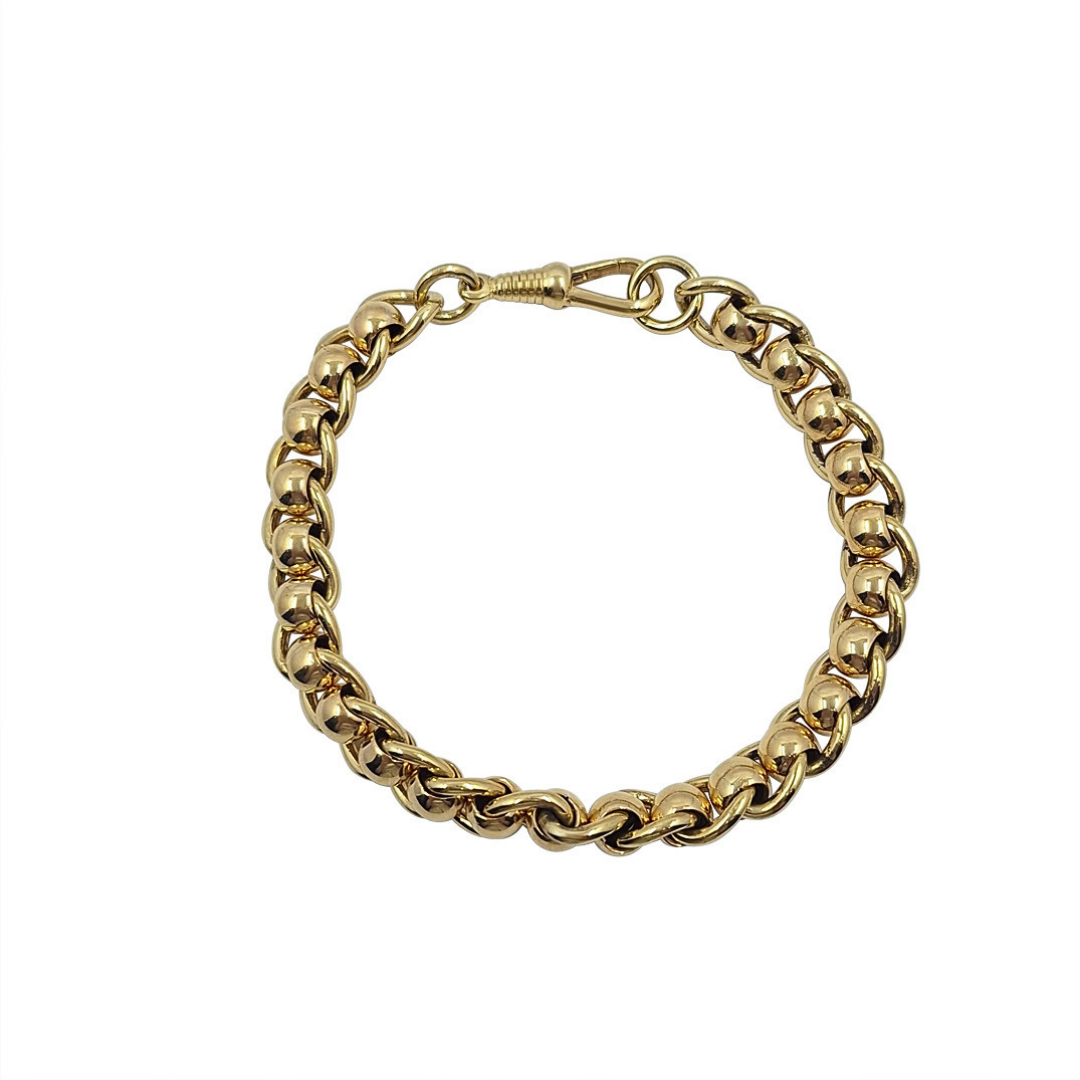 9ct Yellow Gold Roller Ball Bracelet 7.5"