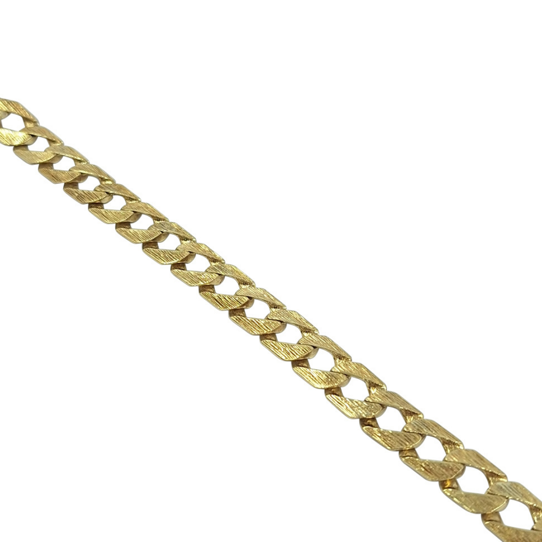 9ct Yellow Gold Patterned Curb Bracelet