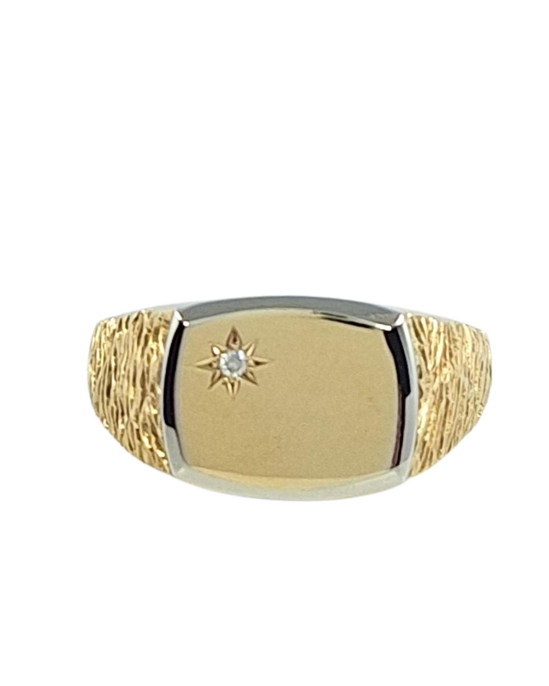 9ct Yellow Gold Cz Square Signet Ring