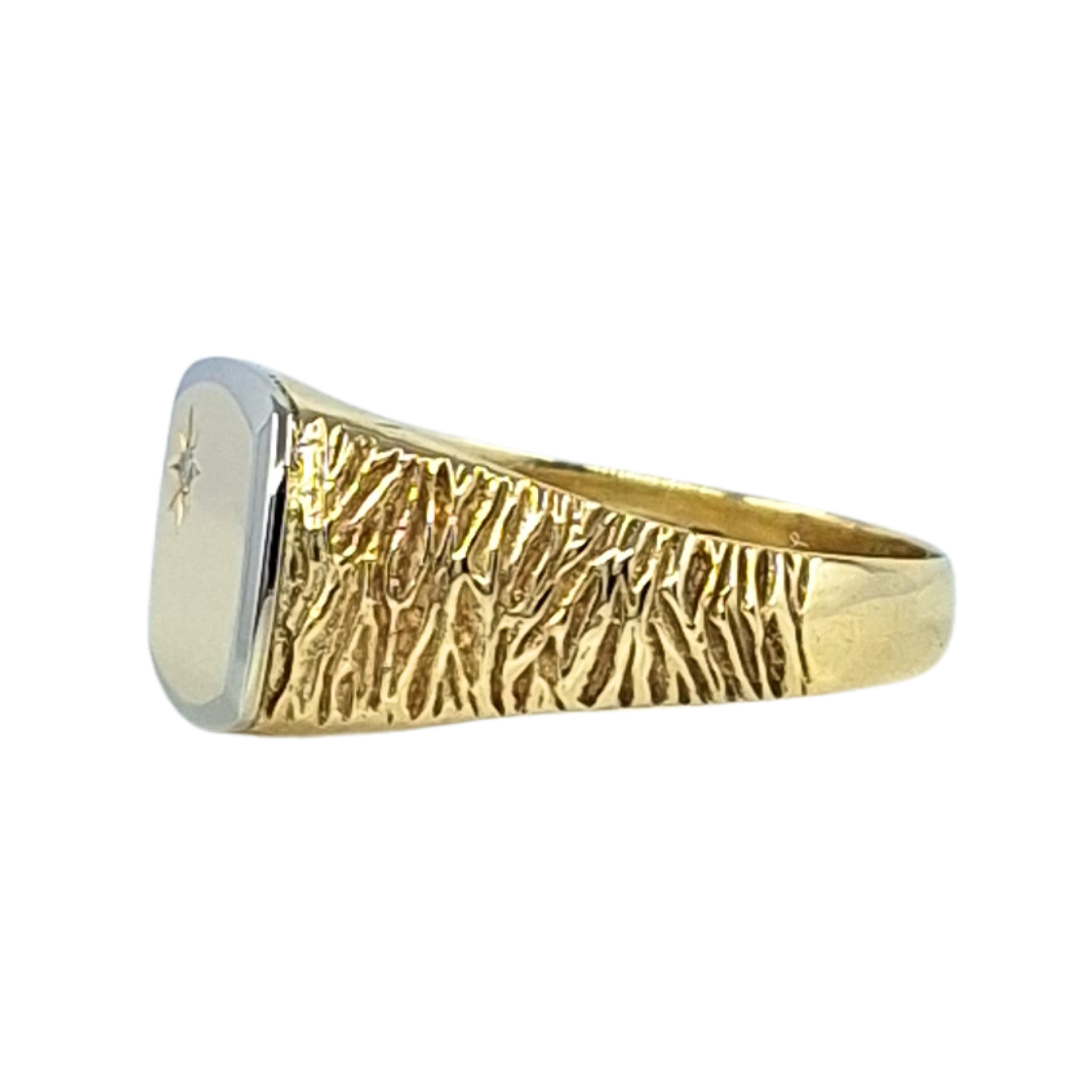 9ct Yellow Gold Cz Square Signet Ring