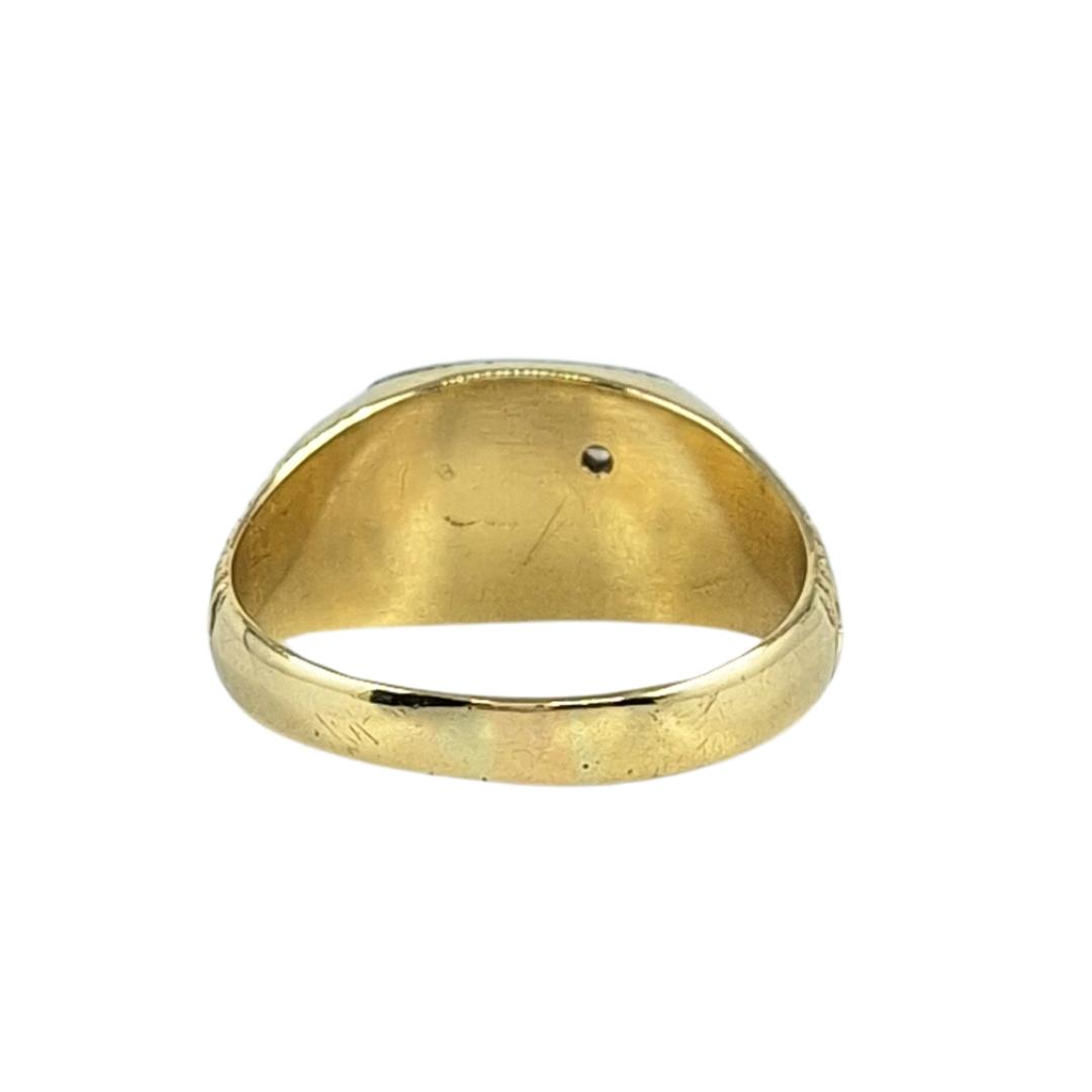 9ct Yellow Gold Cz Square Signet Ring