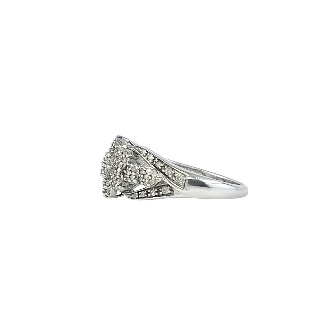 9ct White Gold Diamond Fancy Cluster Ring