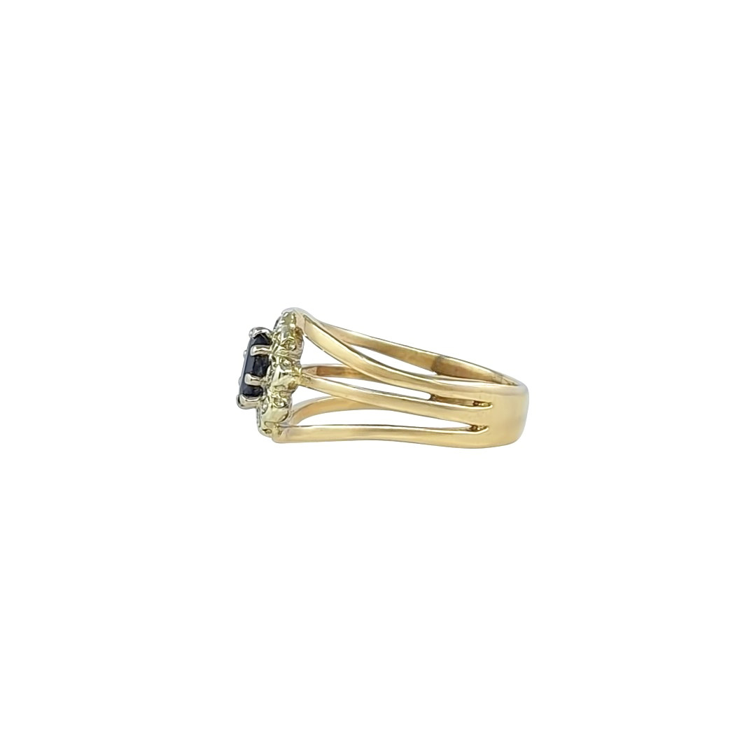 9ct Yellow Gold Sapphire & Diamond Ring