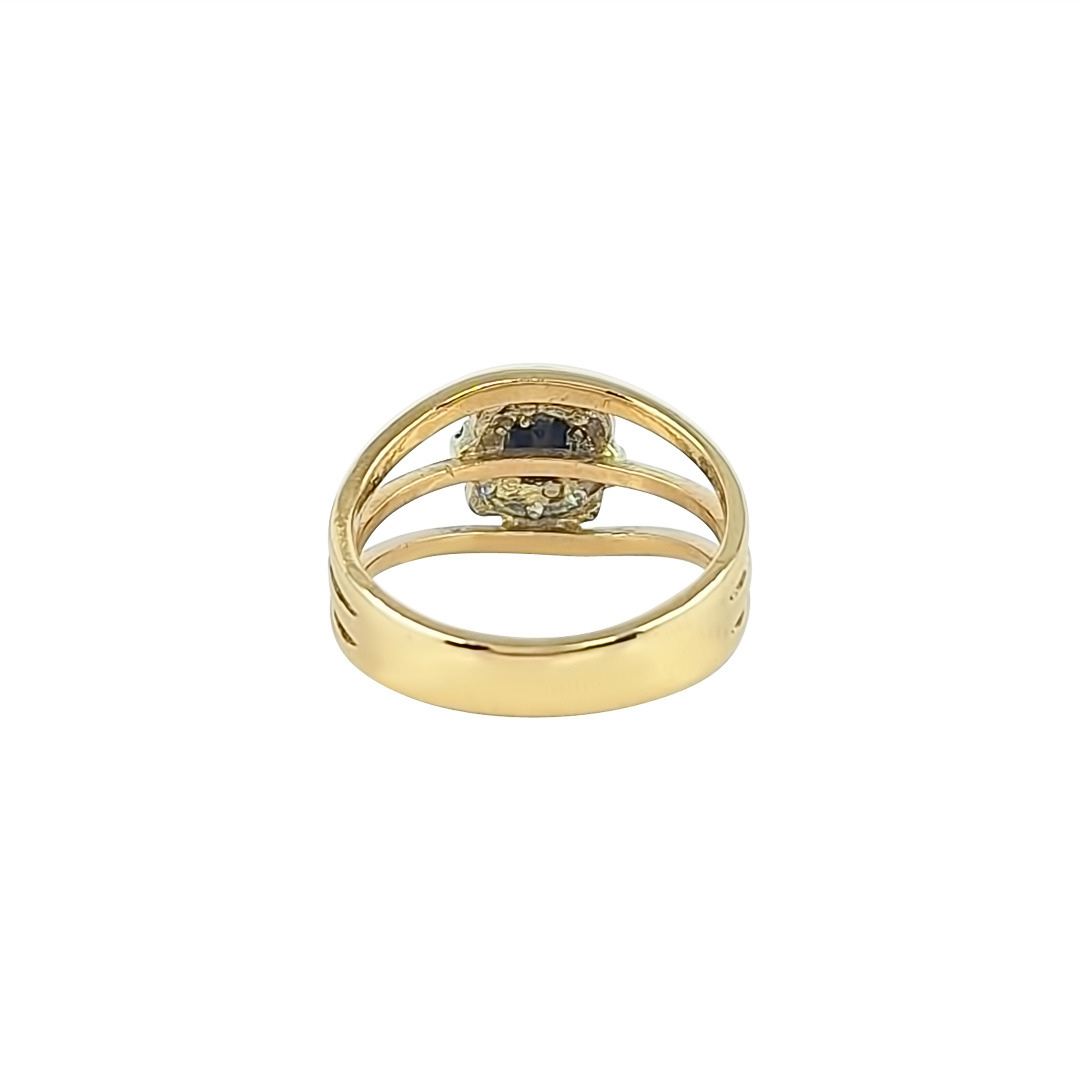9ct Yellow Gold Sapphire & Diamond Ring
