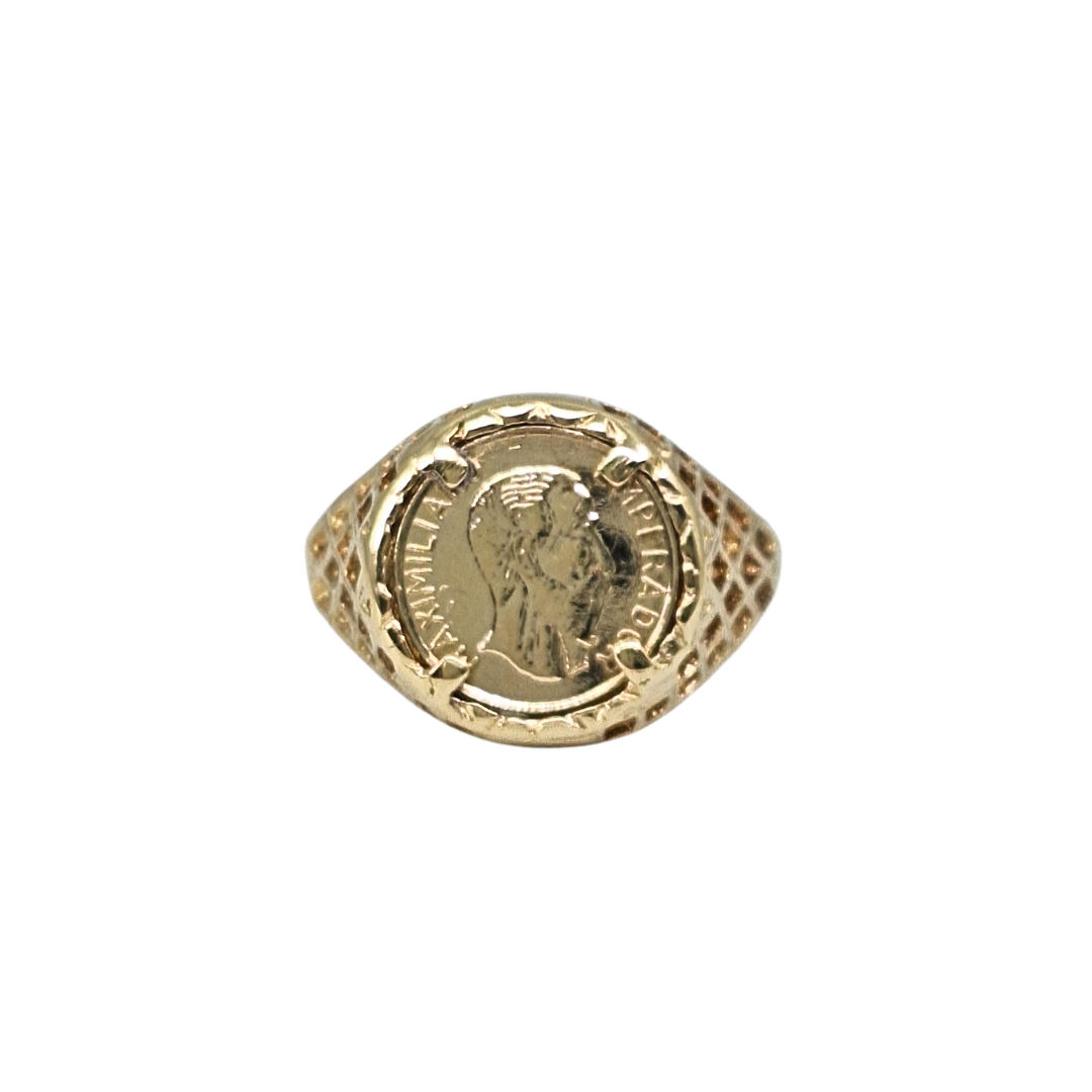 9ct Yellow Gold Coin Style Ring