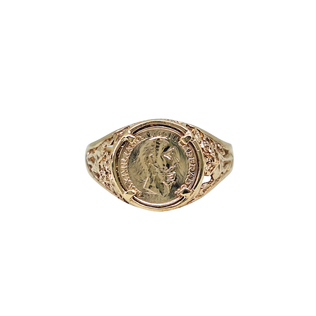 9ct Yellow Gold Coin Style Ring