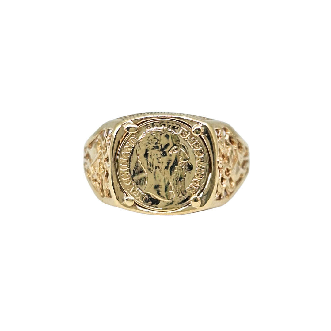 9ct Yellow Gold Coin Style Ring