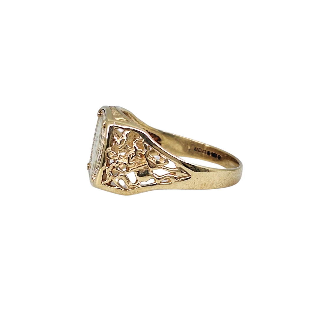 9ct Yellow Gold Coin Style Ring