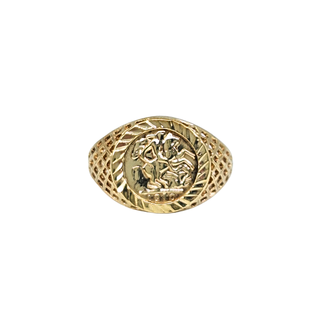 9ct Yellow Gold St George Ring