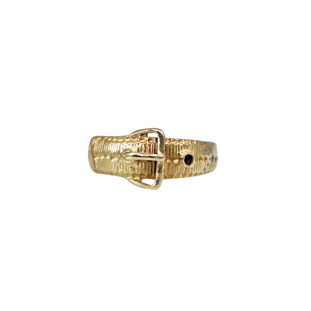 9ct Yellow Gold Buckle Ring