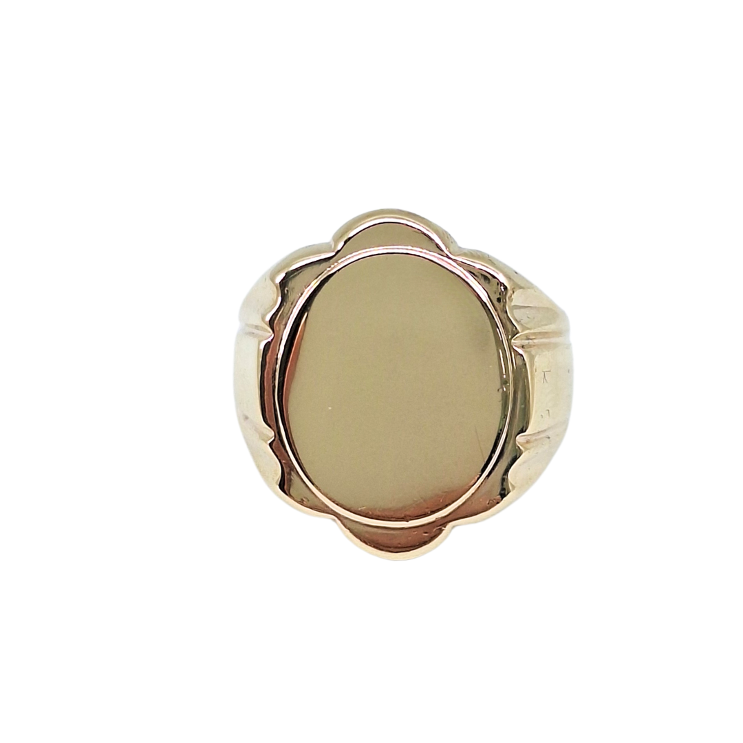 9ct Yellow Gold Oval Signet Ring