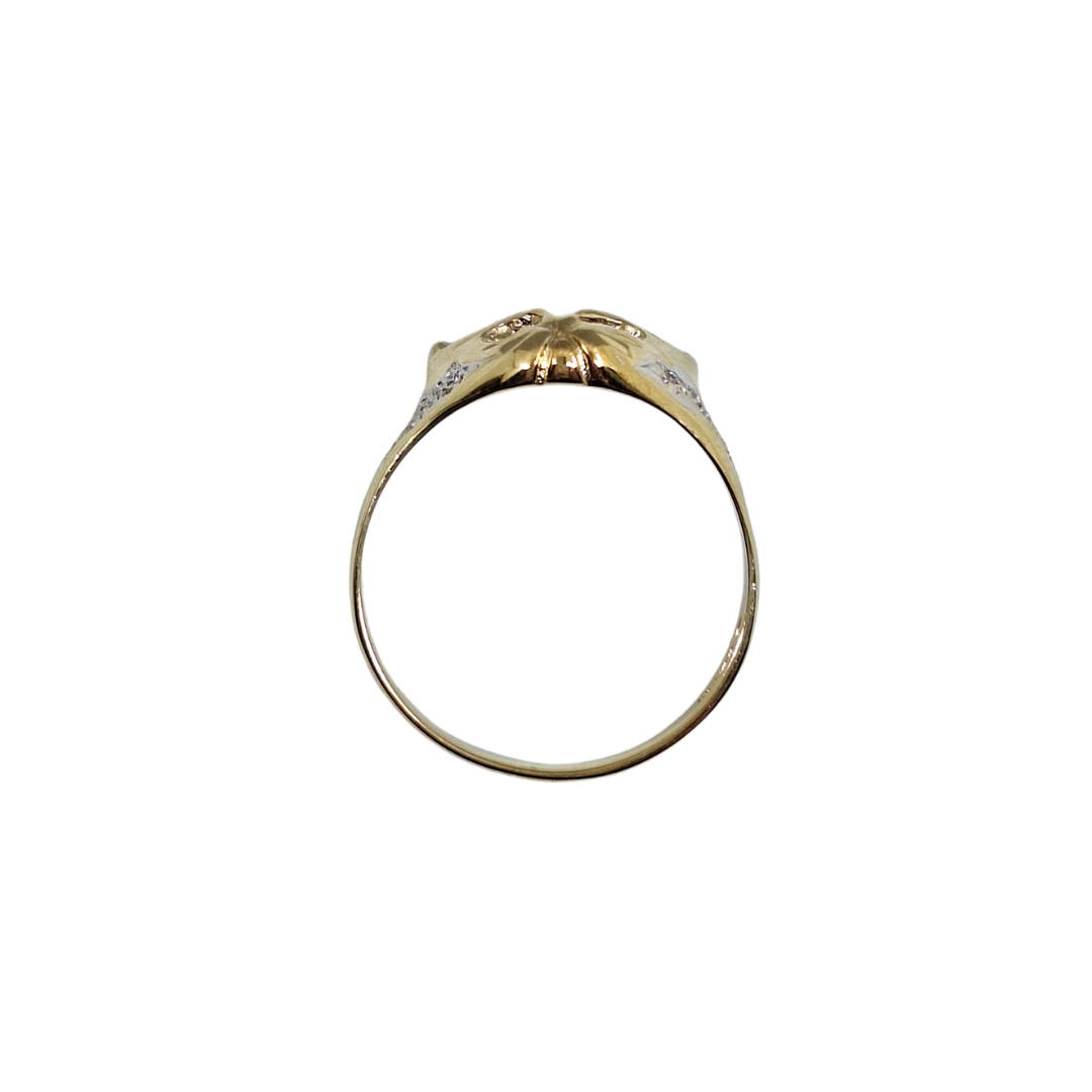 9ct Yellow Gold Ruby & Diamond Cat Ring