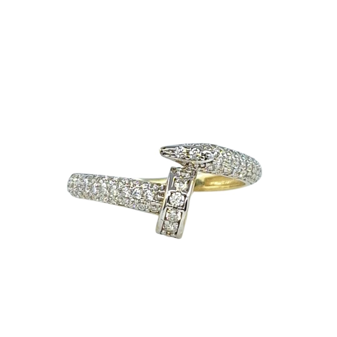 9ct Yellow Gold Cz Nail Ring