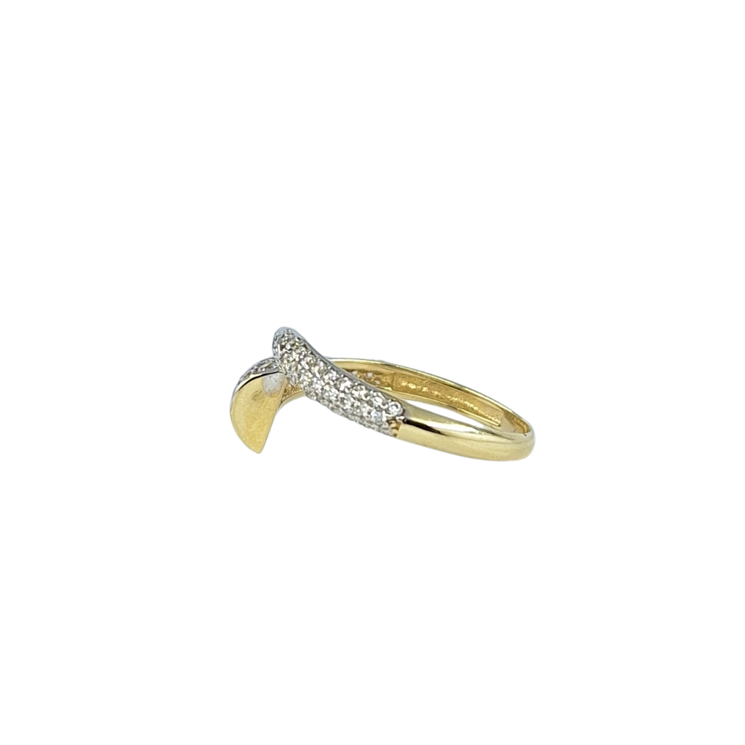 9ct Yellow Gold Cz Nail Ring
