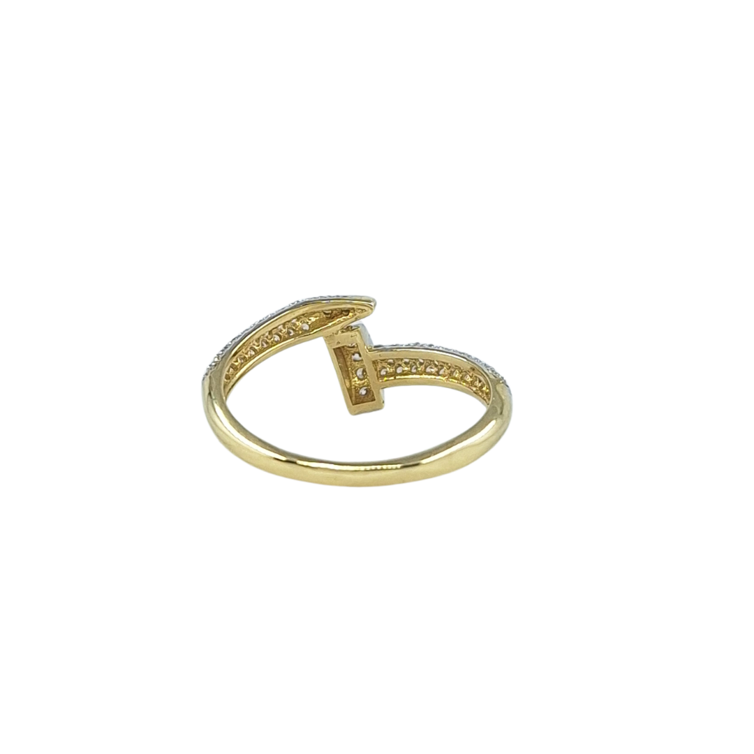 9ct Yellow Gold Cz Nail Ring