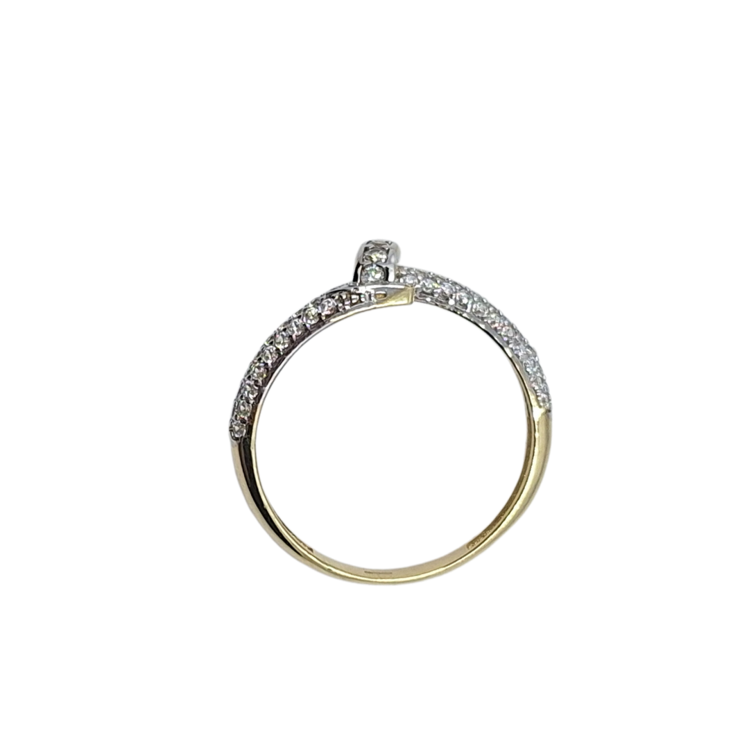 9ct Yellow Gold Cz Nail Ring