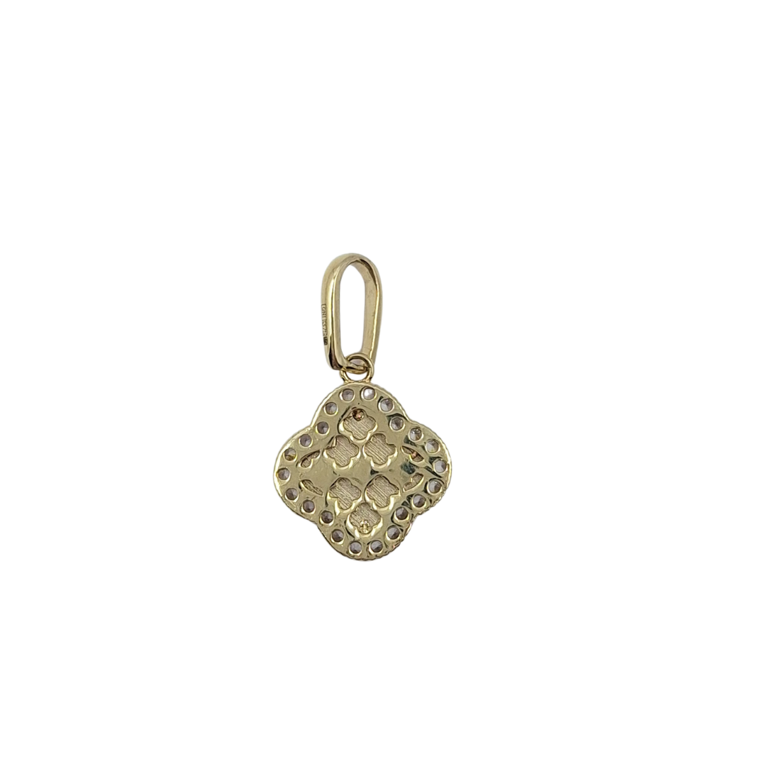 9ct Yellow Gold CZ Clover Pendant