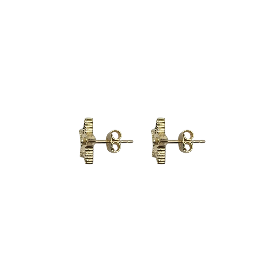 9ct Yellow Gold Diamond Cut Star Earrings