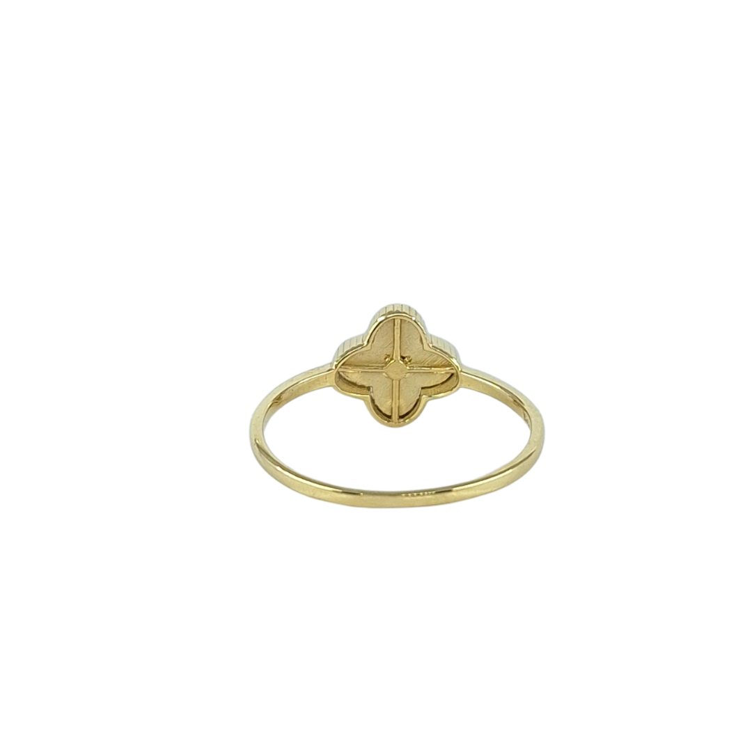 9ct Yellow Gold Diamond Cut Clover Ring