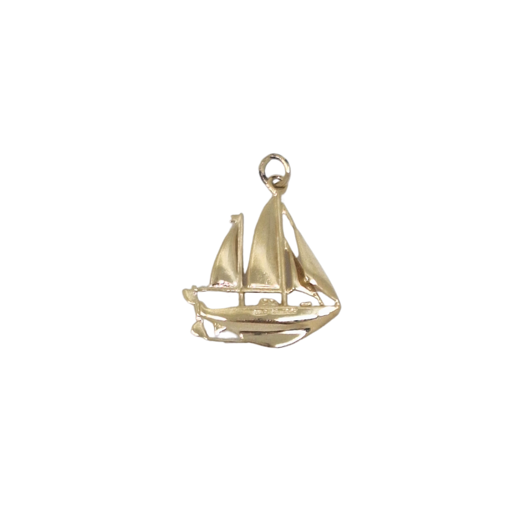 9ct Yellow Gold Sailing Boat Charm