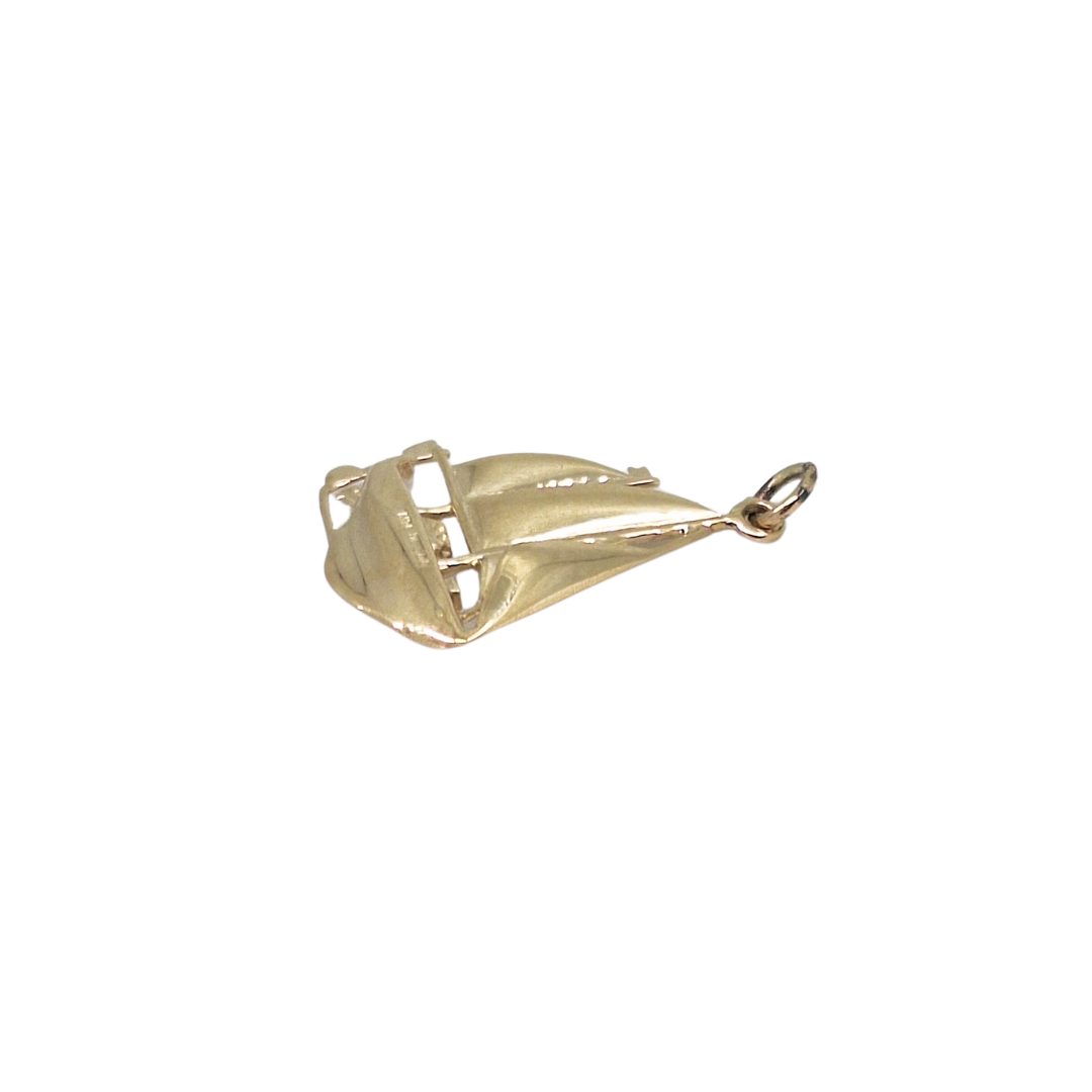 9ct Yellow Gold Sailing Boat Charm