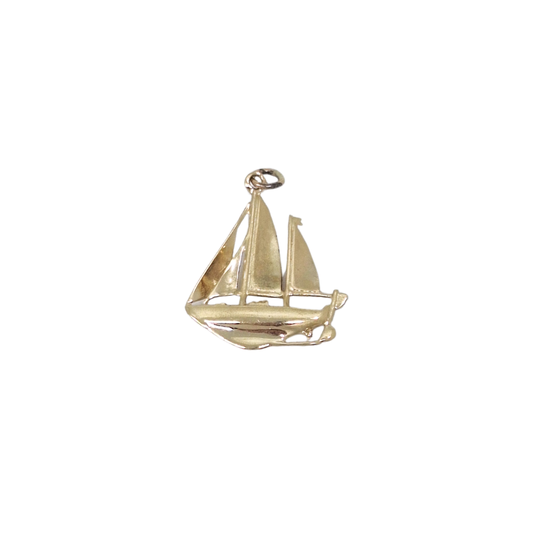 9ct Yellow Gold Sailing Boat Charm
