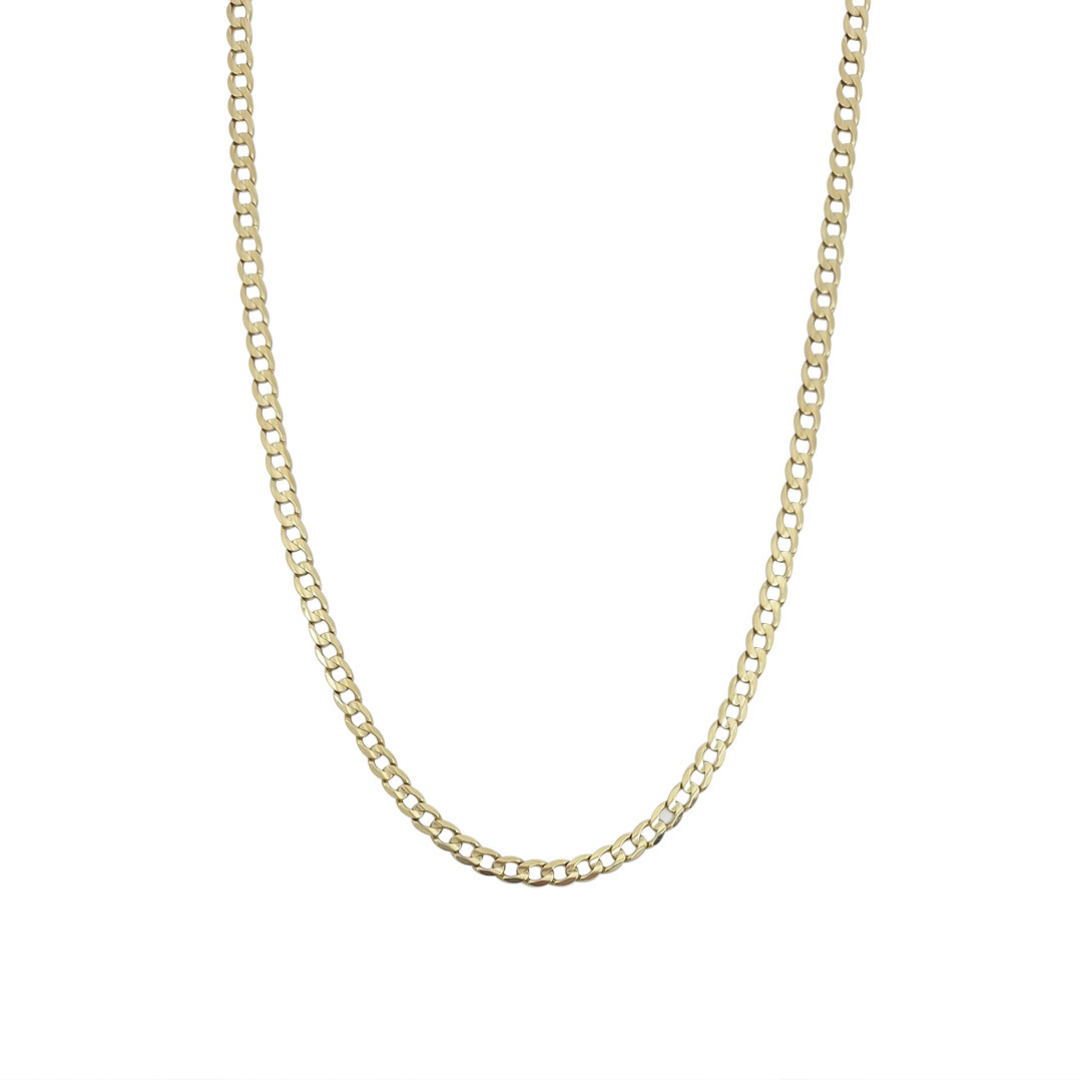 9ct Yellow Gold Curb Chain 19.5"