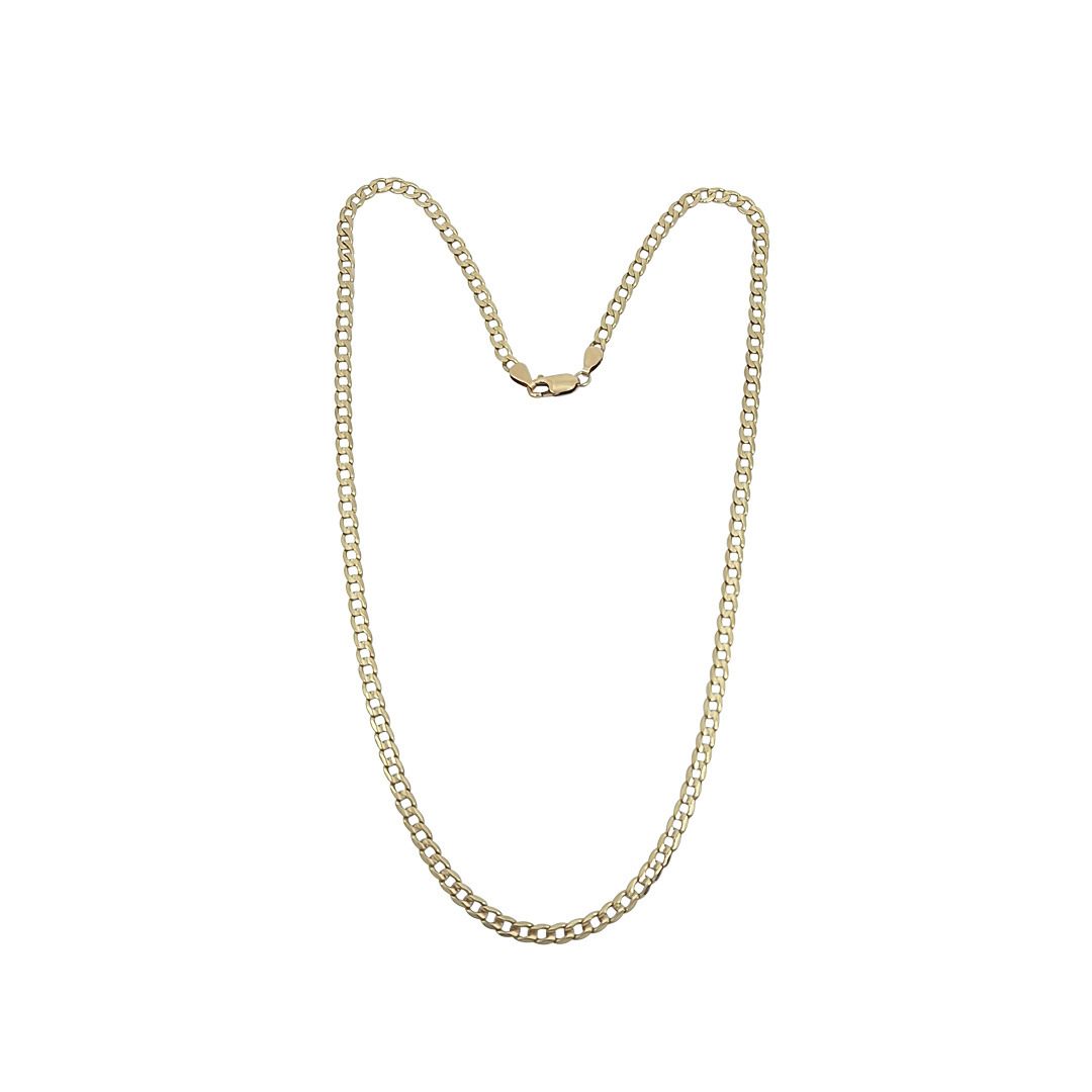 9ct Yellow Gold Curb Chain 19.5"