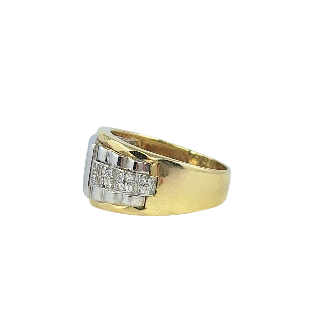 9ct Yellow Gold Cz Rolex Style Ring