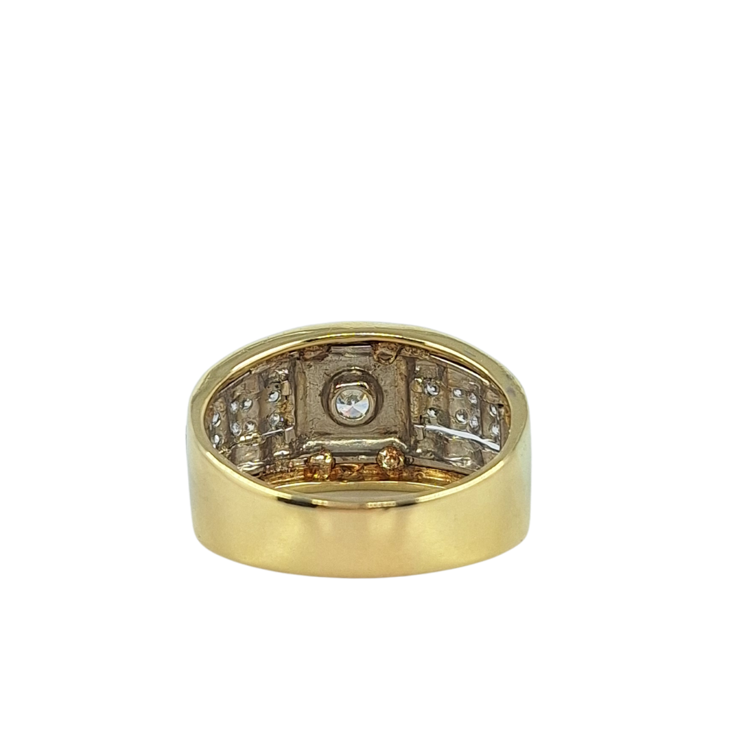 9ct Yellow Gold Cz Rolex Style Ring