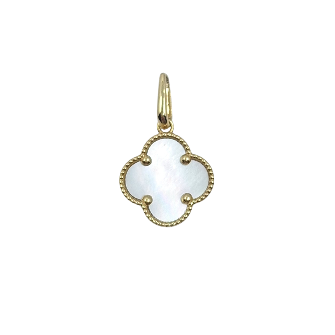 9ct Yellow Gold MOP Clover Pendant