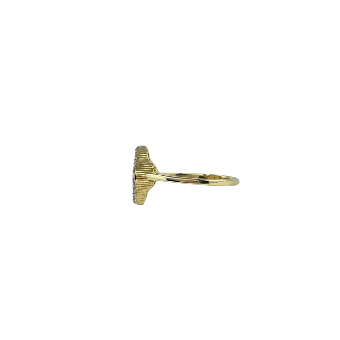 9ct Yellow Gold CZ Clover Ring