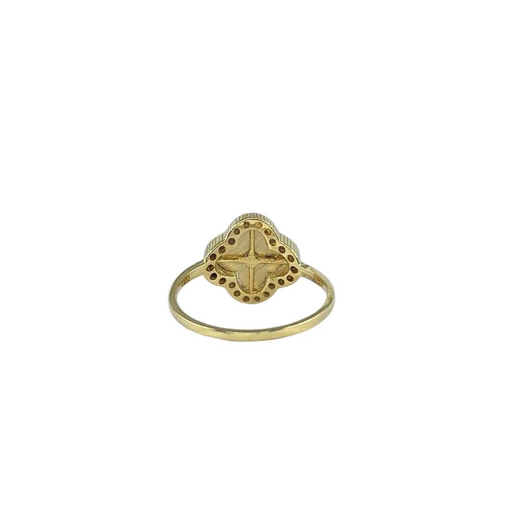 9ct Yellow Gold CZ Clover Ring
