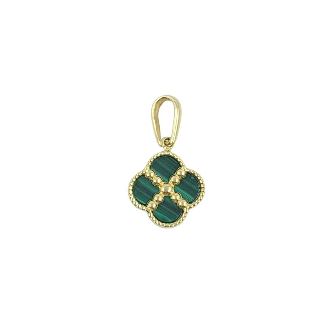 9ct Yellow Gold Malachite Clover Pendant