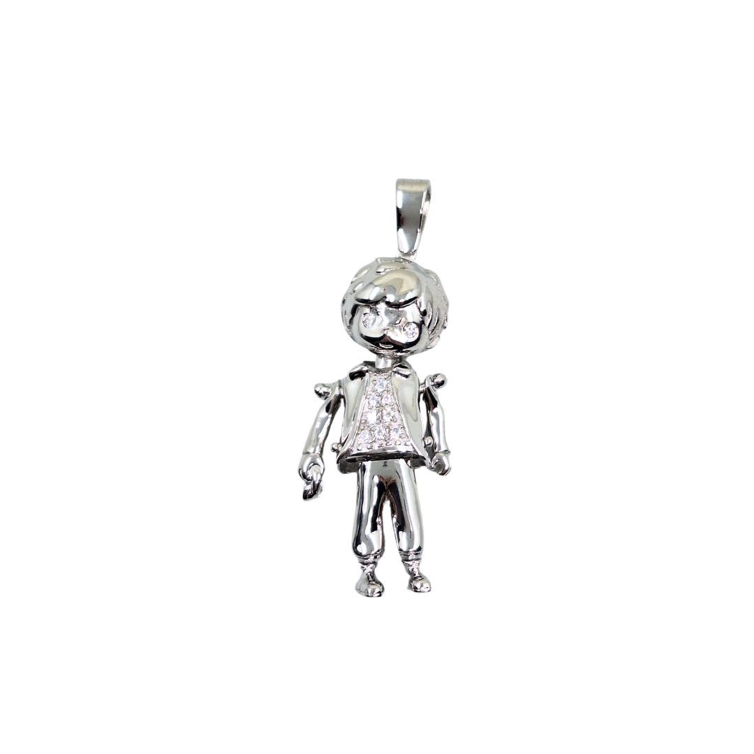 Silver Cubic Zirconia Boy Pendant
